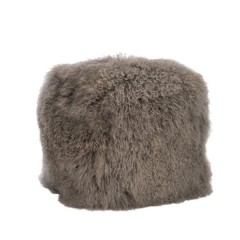 HASSOCK SQUARE LAMBS WOOL GREY 